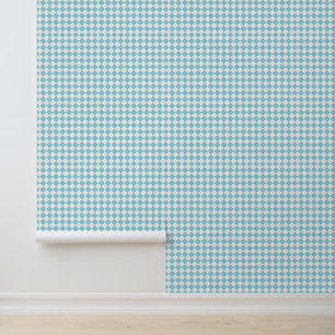 Robin Egg Blue and White Chevron Pattern Classic Wallpaper