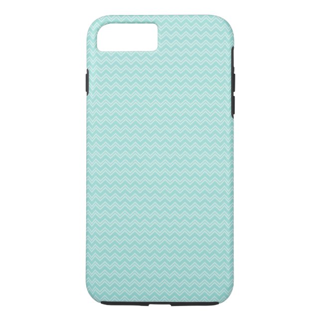 Robin Egg Blue and White Zig Zag Case-Mate iPhone Case (Back)