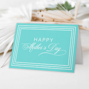 Robin Egg Blue Calligraphy Happy Mother's Day Card