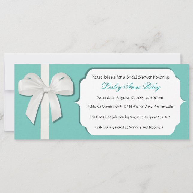 Robin Egg Blue Custom Bridal Shower Invites (Front)