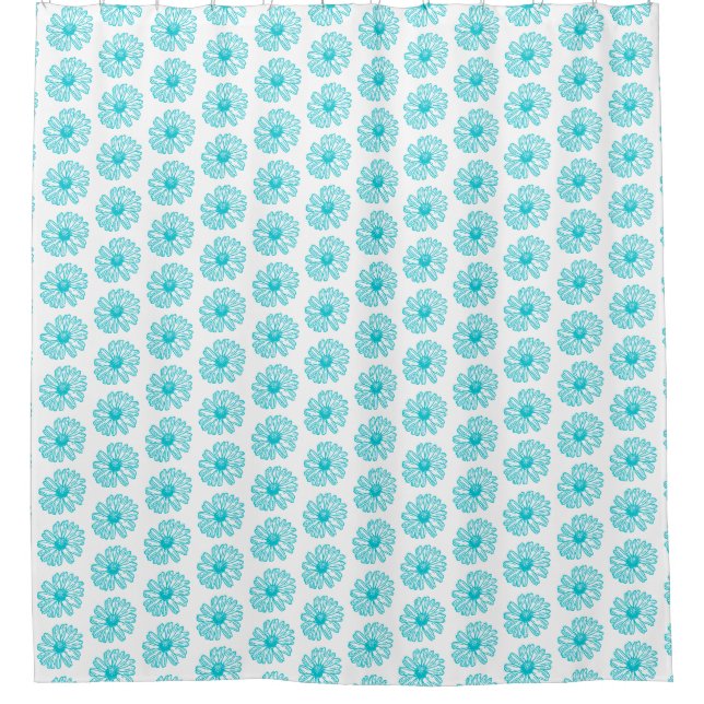 Robin Egg Blue Daisy Print, Hippie Flowers Pattern (Front)