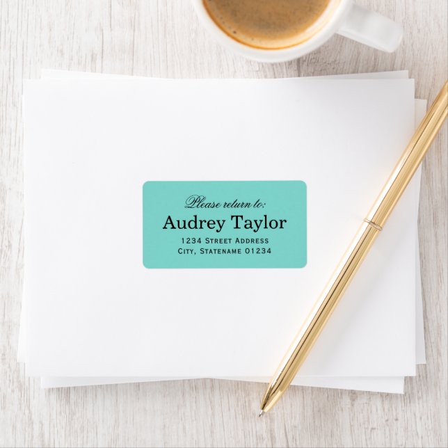 Robin Egg Blue Elegant Return Address Label (Insitu)