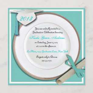 Robin Egg Blue Graduation Party Invitations