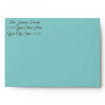 Robin Egg Blue invitation envelope for 5x7