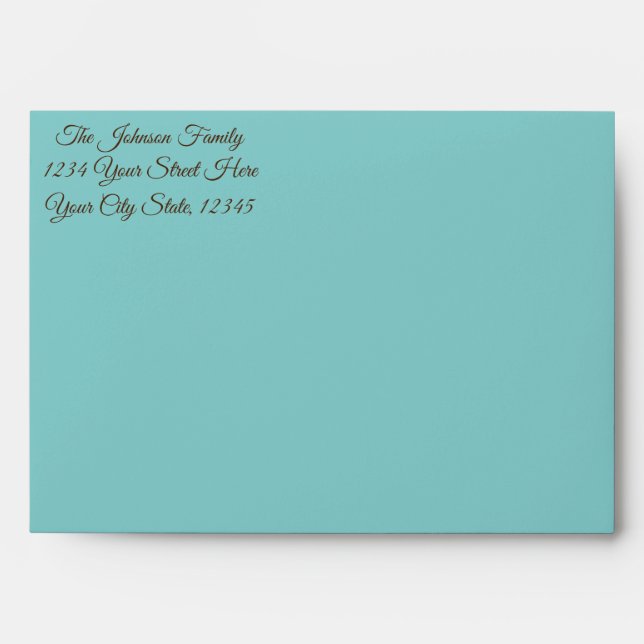 Robin Egg Blue invitation envelope for 5x7 (Front)