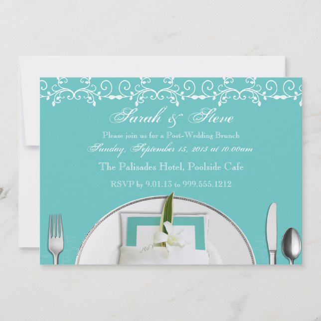 Robin Egg Blue Post Wedding Brunch Invites (Front)