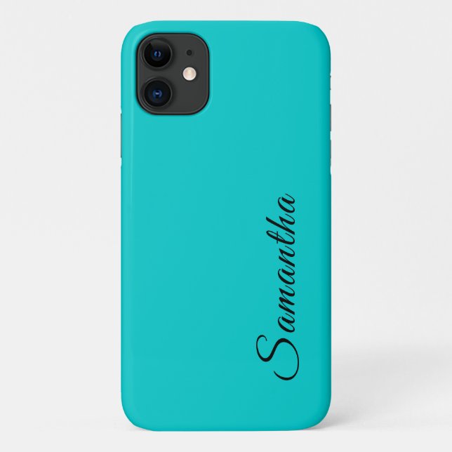 Robin Egg Blue Solid Colour Minimalist Elegant Nam Case-Mate iPhone Case (Back)