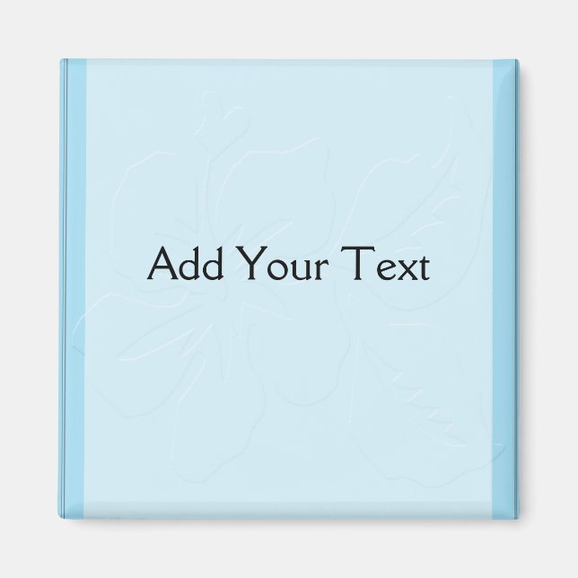 Robin Egg Blue Tone on Tone Hibiscus Magnet (Front)