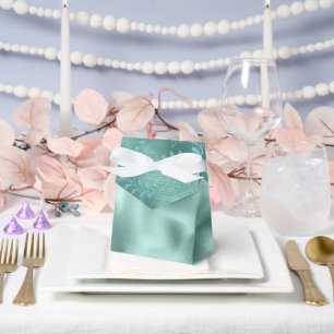 Robin Egg Green Lace Bridal Shower Favor Box