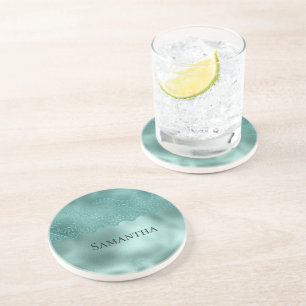 Robin Egg Green Lace Coaster