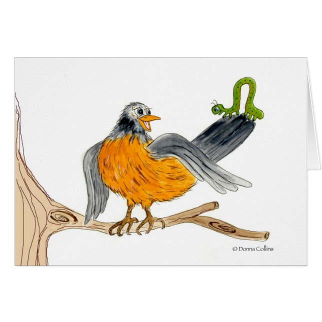 Robin et ver vert (Devant Horizontal)