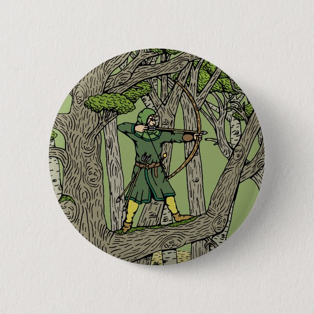 Robin Hood 2 Inch Round Button (Front)