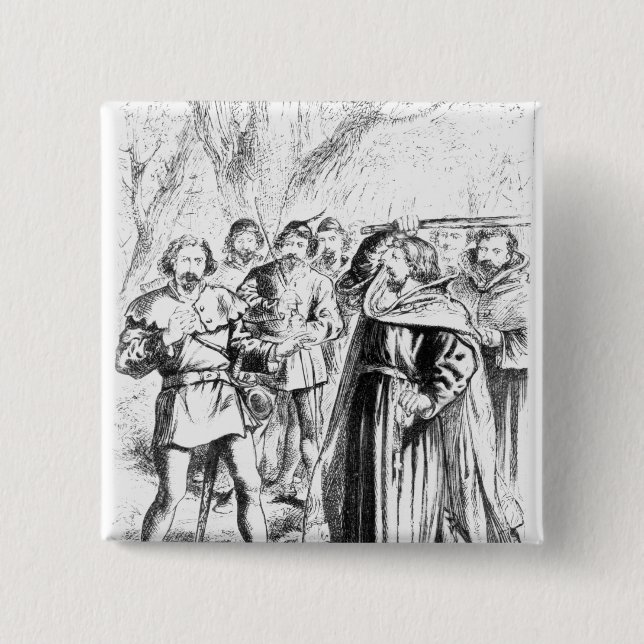 Robin Hood and King Richard I 2 Inch Square Button (Front)