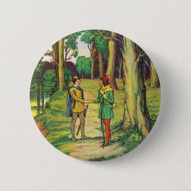 Robin Hood And Little John  2 Inch Round Button (Front)