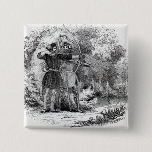 Robin Hood and Little John 2 Inch Square Button