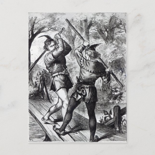 Robin Hood and Little John Postcard (Front)