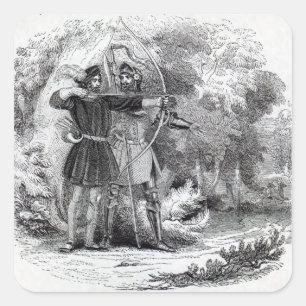 Robin Hood and Little John Square Sticker