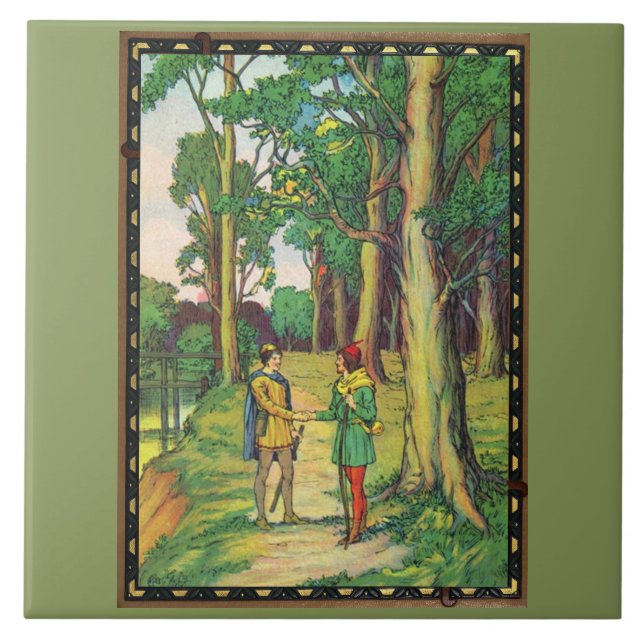 Robin Hood And Little John Tile (Front)