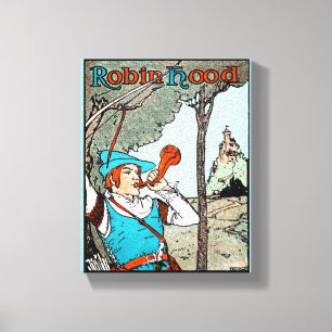 Robin Hood Antique Illustration Merry Men Canvas Print