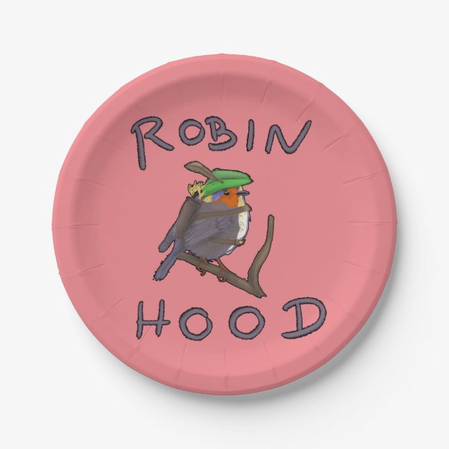 Robin Hood bird Paper Plate (Front)