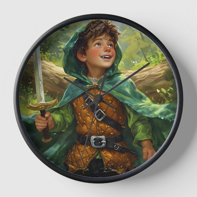 Robin Hood depicted as a child Clock (Front)