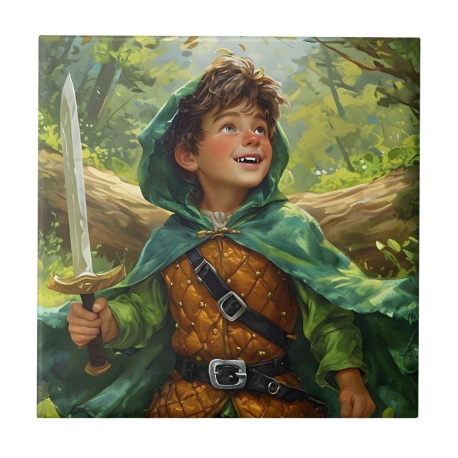 Robin Hood depicted as a child Tile (Front)