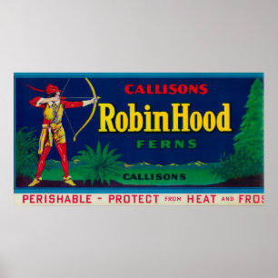 Robin Hood Fern LabelWashington State Poster