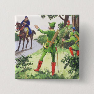 Robin Hood, from 'Peeps into the Past', published 2 Inch Square Button