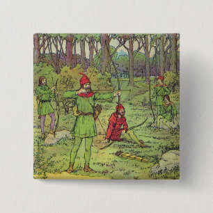 Robin Hood In The Forest 2 Inch Square Button