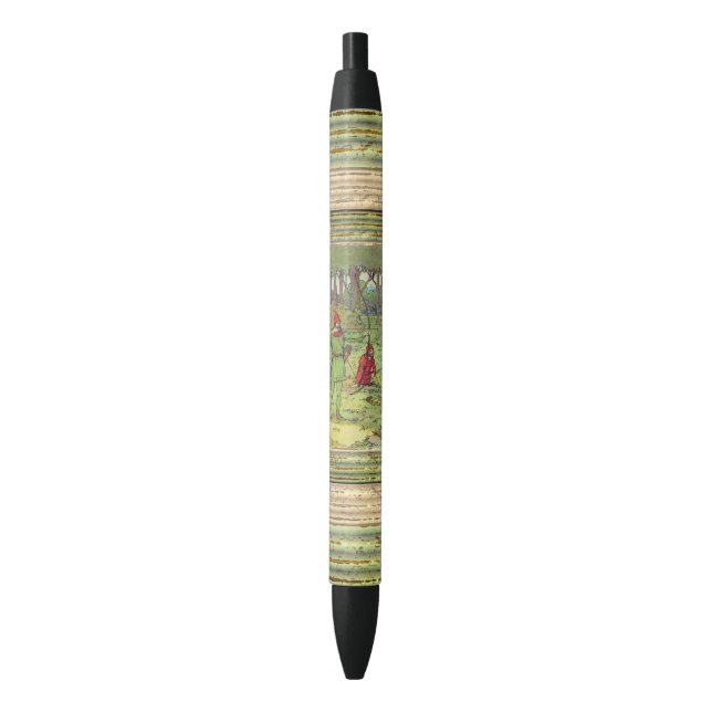 Robin Hood In The Forest Black Ink Pen (Front Vertical)