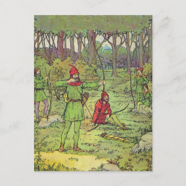 Robin Hood In The Forest Postcard (Front)