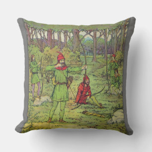 Robin Hood In The Forest Throw Pillow