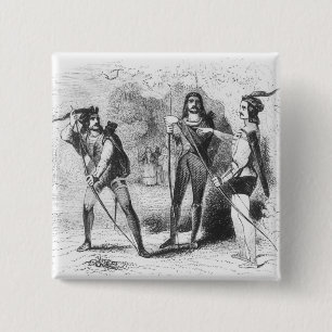 Robin Hood, Scarlet and John 2 Inch Square Button