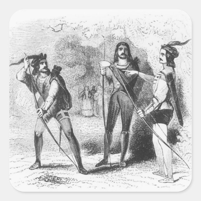 Robin Hood, Scarlet and John Square Sticker (Front)
