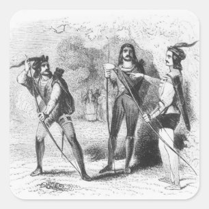 Robin Hood, Scarlet and John Square Sticker