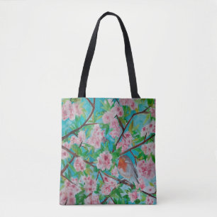 Robin In Blossom Painting By MirandaPA - Bag
