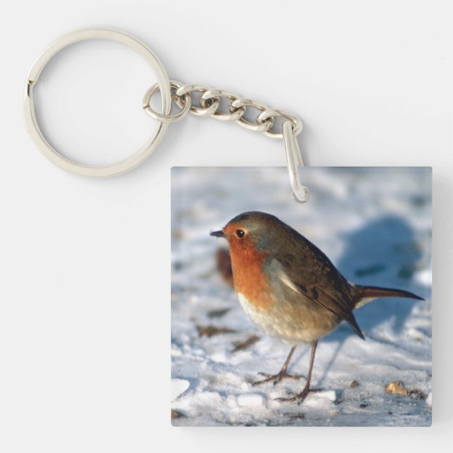 Robin In The Snow Keychain (Front)