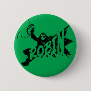 Robin Ink Brush Name 2 Inch Round Button