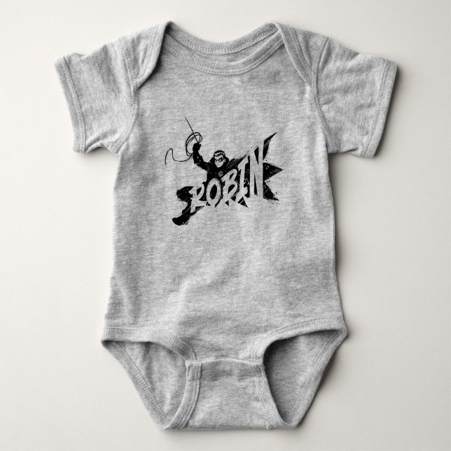 Robin Ink Brush Name Baby Bodysuit (Front)