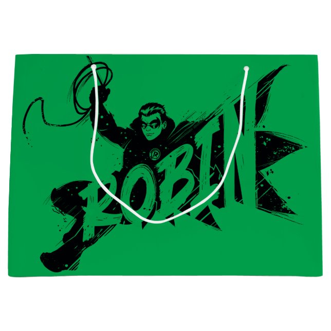 Robin Ink Brush Name Large Gift Bag (Front)