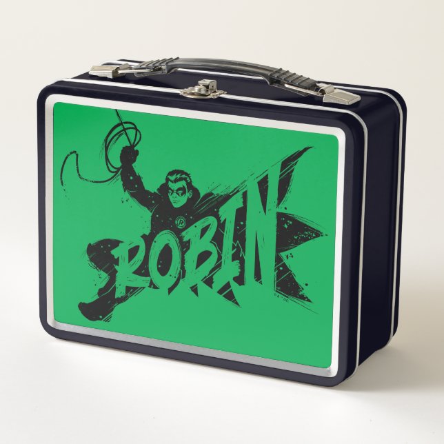 Robin Ink Brush Name Metal Lunch Box (Front)