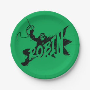 Robin Ink Brush Name Paper Plate