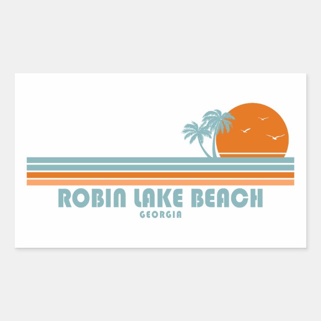 Robin Lake Beach Georgia Sun Palm Trees Sticker (Front)