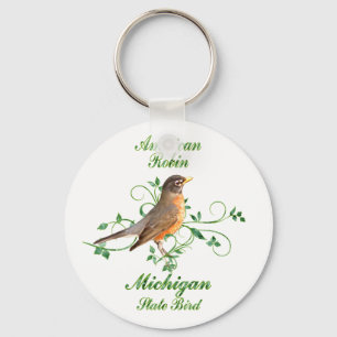 Robin Michigan State Bird Keychain