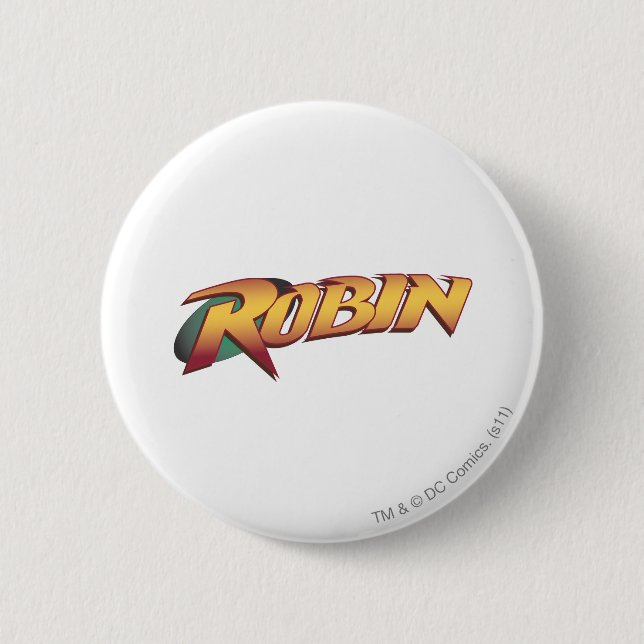 Robin Name Logo 2 Inch Round Button (Front)