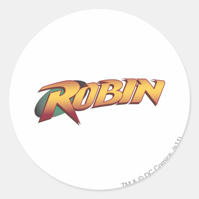 Robin Name Logo Classic Round Sticker (Front)