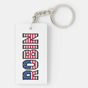 Robin Name Vorname USA Flagge Anhänger Schlüssel Keychain