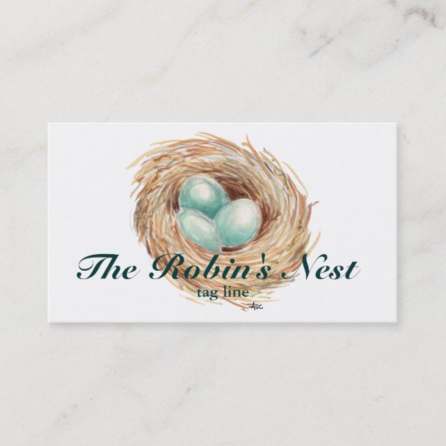 Robin Nest with Eggs Custom Business Cards (Front)