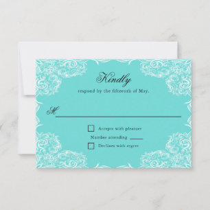 Robin Oeuf Blue dentelle cadre gris mariage RSVP