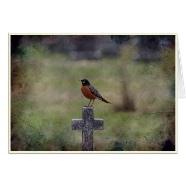 Robin on a cross (Front Horizontal)
